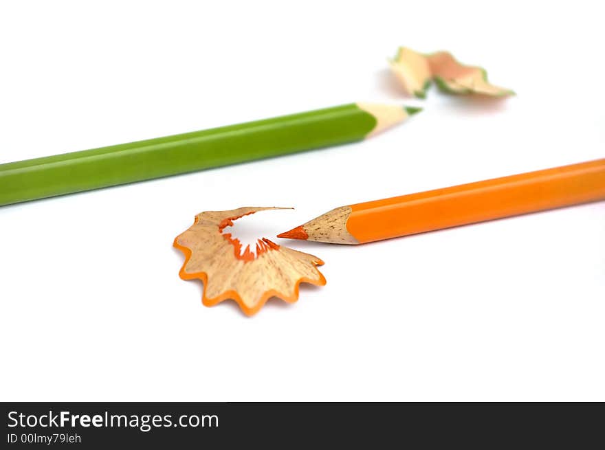 Sharp Orange & Green Pencils.