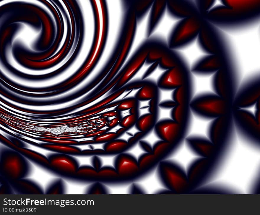 Generated fractal graphic - Mosaic in spiral