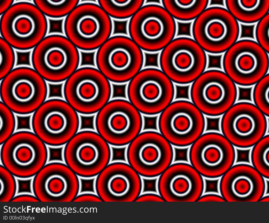 Generated fractal graphic - Red circle background