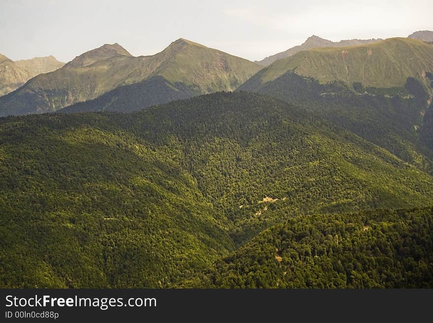 Mountain ridge in the solar afternoon. Mountain ridge in the solar afternoon