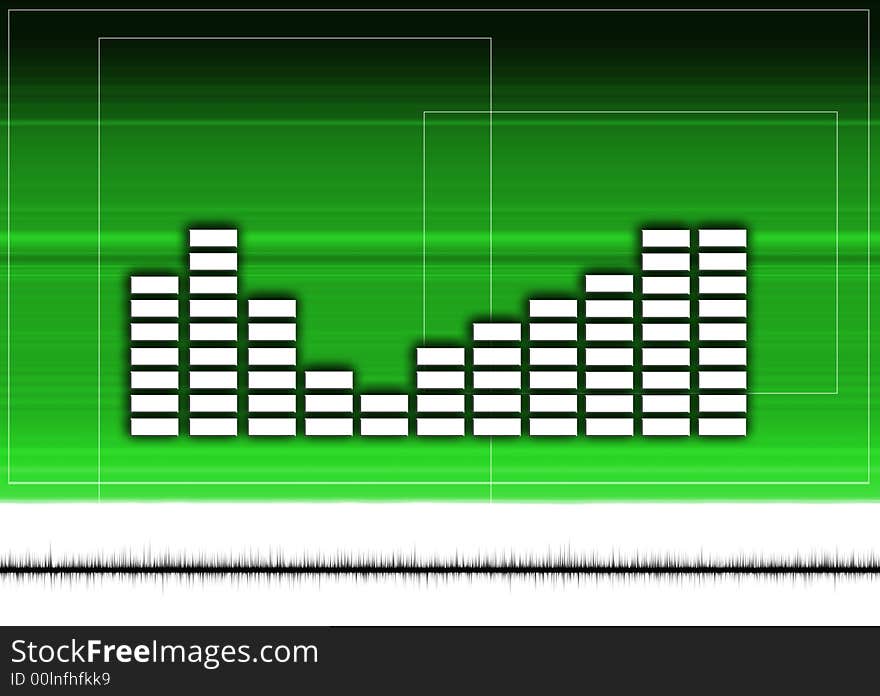 Green modern abstract background with sound equalizer. Green modern abstract background with sound equalizer