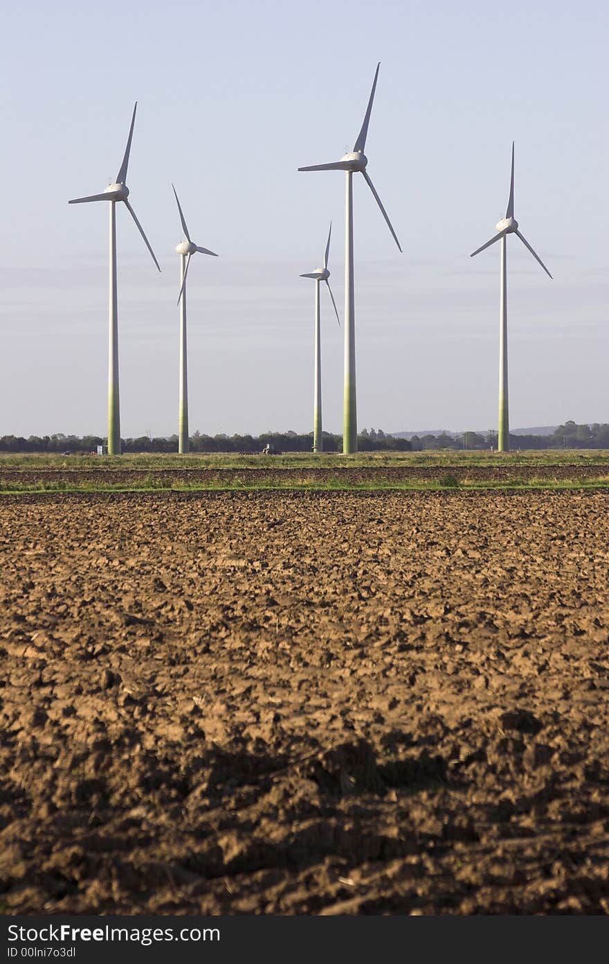 Wind turbines on agricultural land