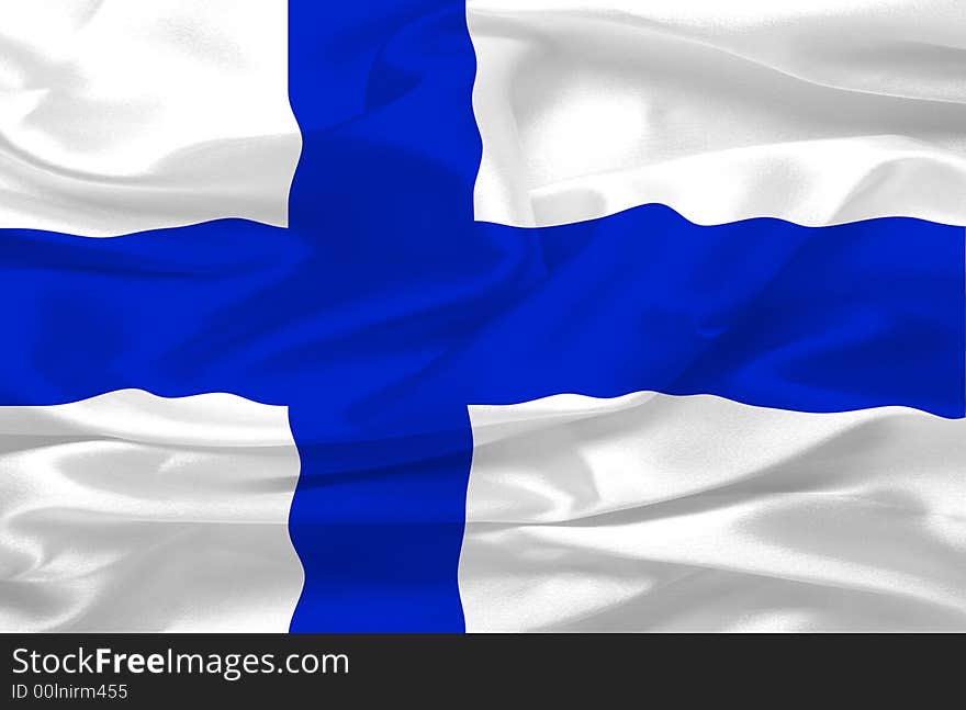 Finland flag made of silk