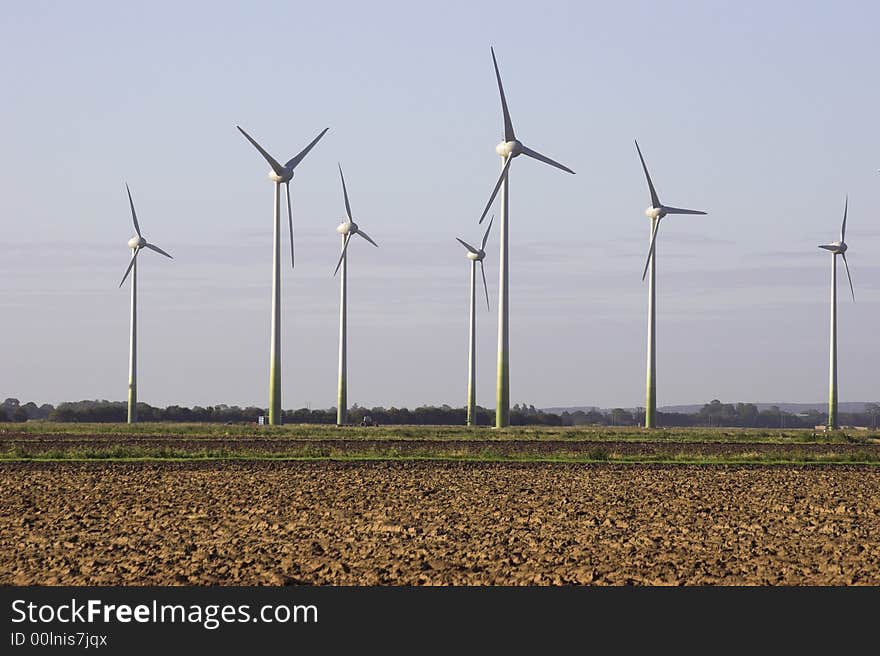 Wind turbines on agricultural land