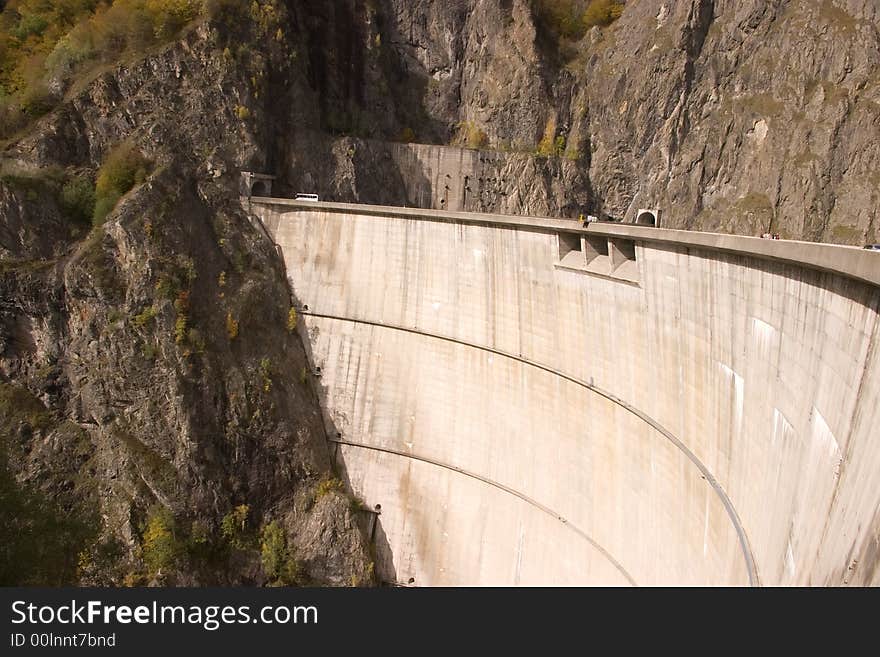 A dam in the mountains. A dam in the mountains