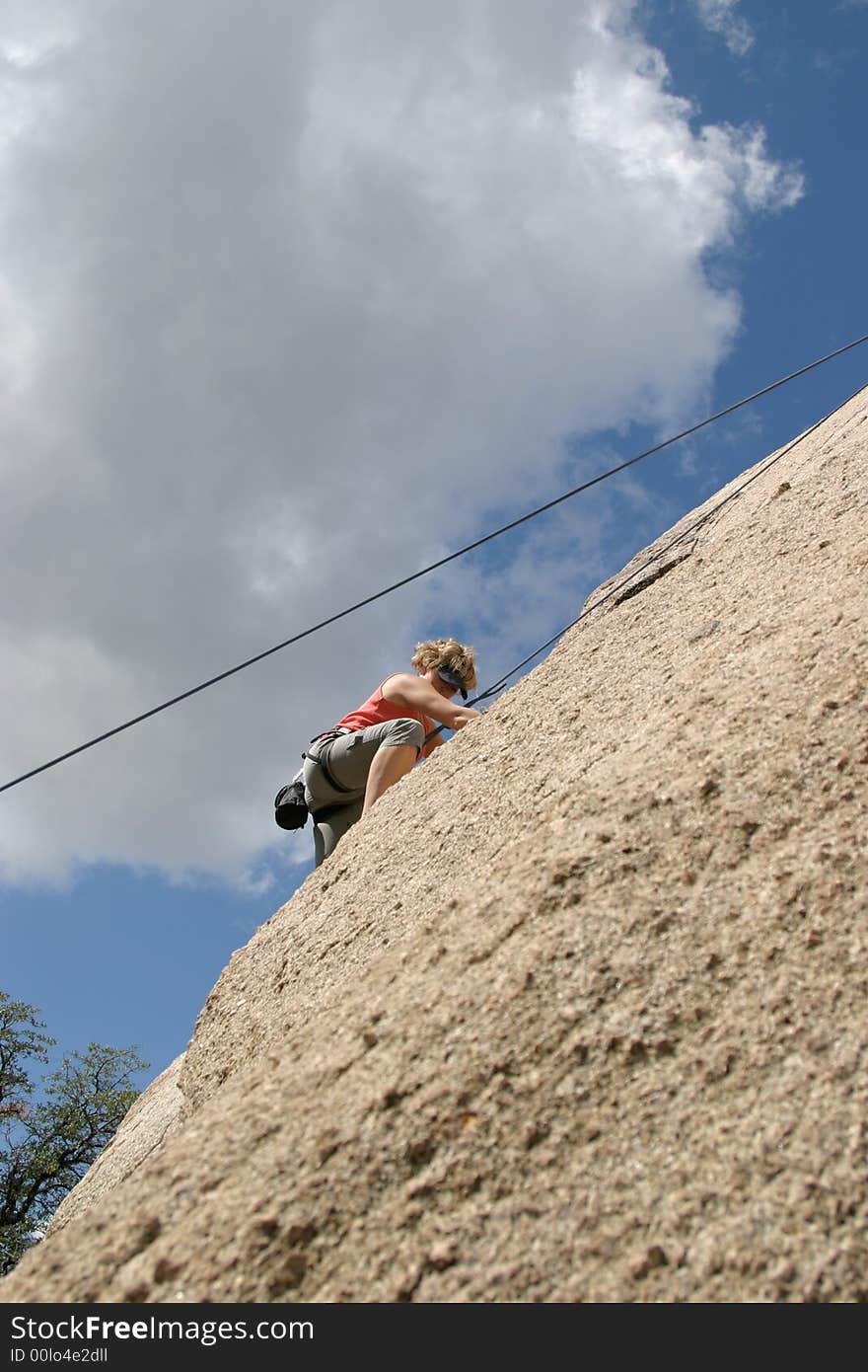 Clouds, Climber And Granite