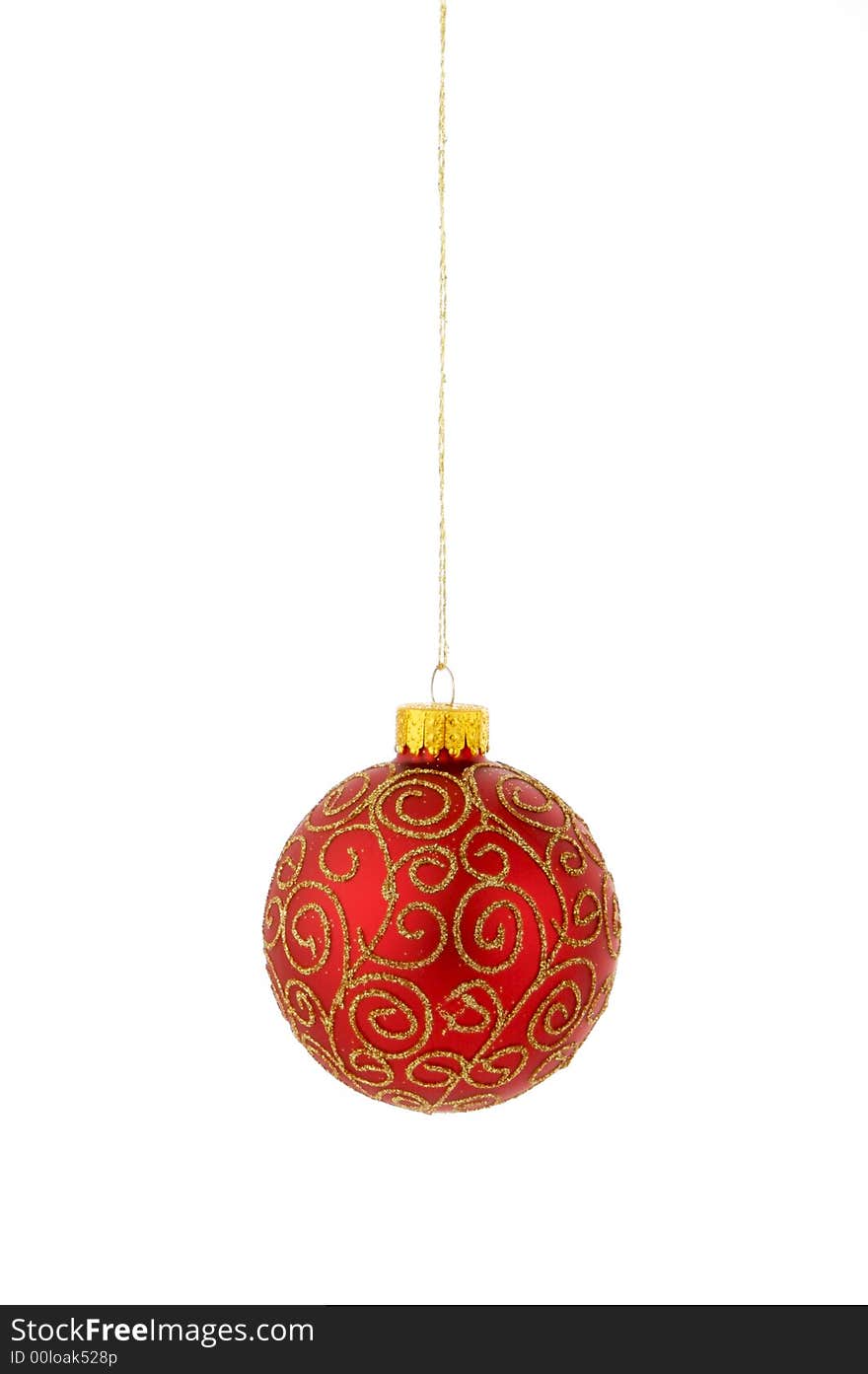 An image of a hanging Christmas ornament. An image of a hanging Christmas ornament