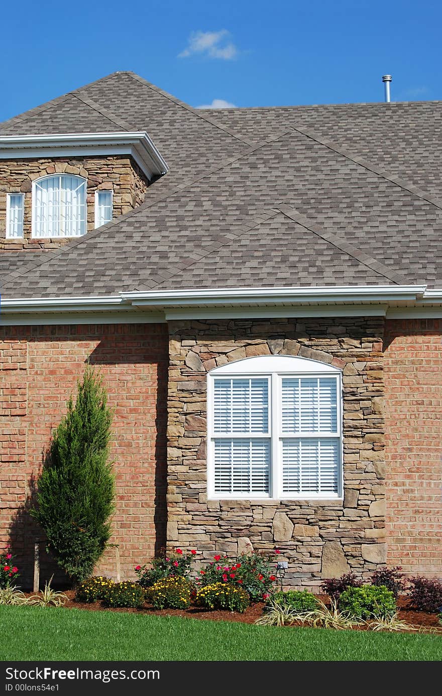 New home made of stone. New home made of stone