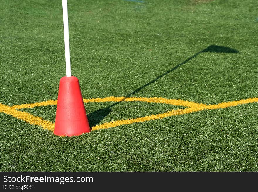 A Soccer Corner Marker Flag with shadow