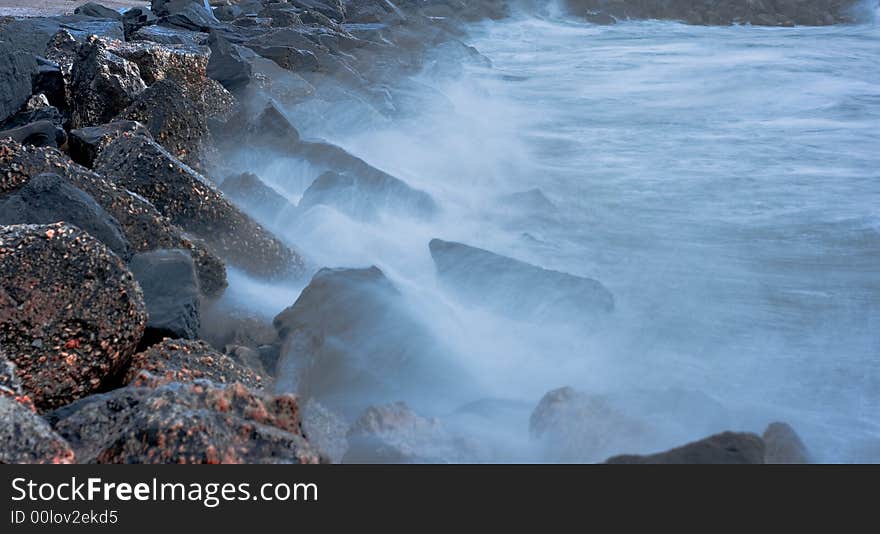 Rocks and blue sea