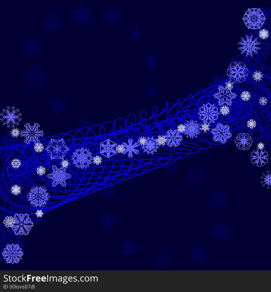 Surreal blue snowflakes design wallpaper. Surreal blue snowflakes design wallpaper