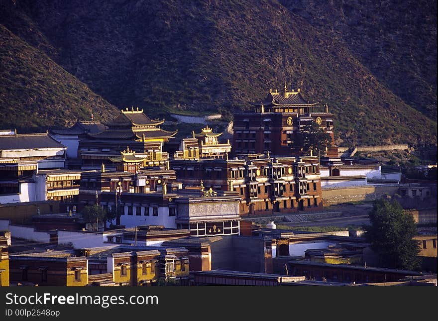 LaPuLen Lamasery( monastery of lamas),Gansu province, China.