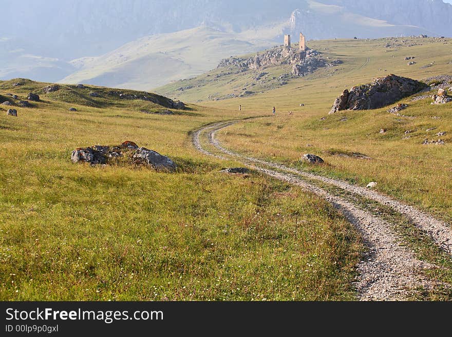 Road to the mountains in Ossetia