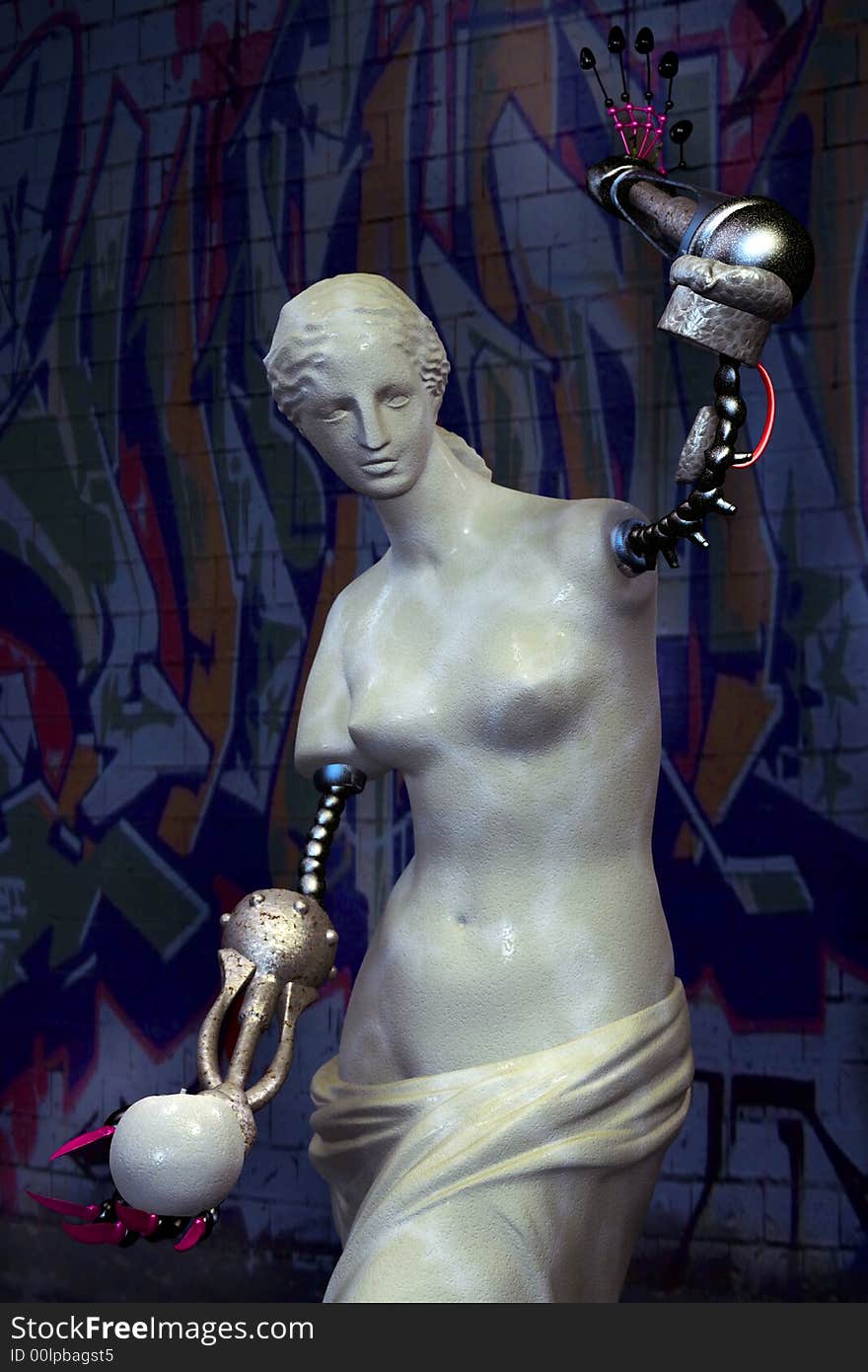 Antique venus, repaired with cyber implants. Antique venus, repaired with cyber implants