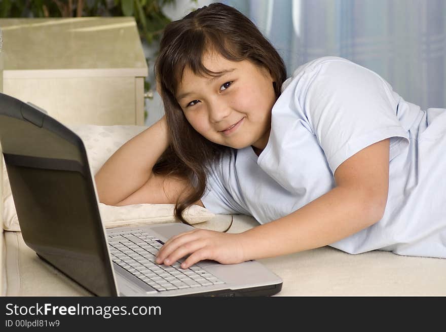 Smiling girl teenager with notebook. Smiling girl teenager with notebook.