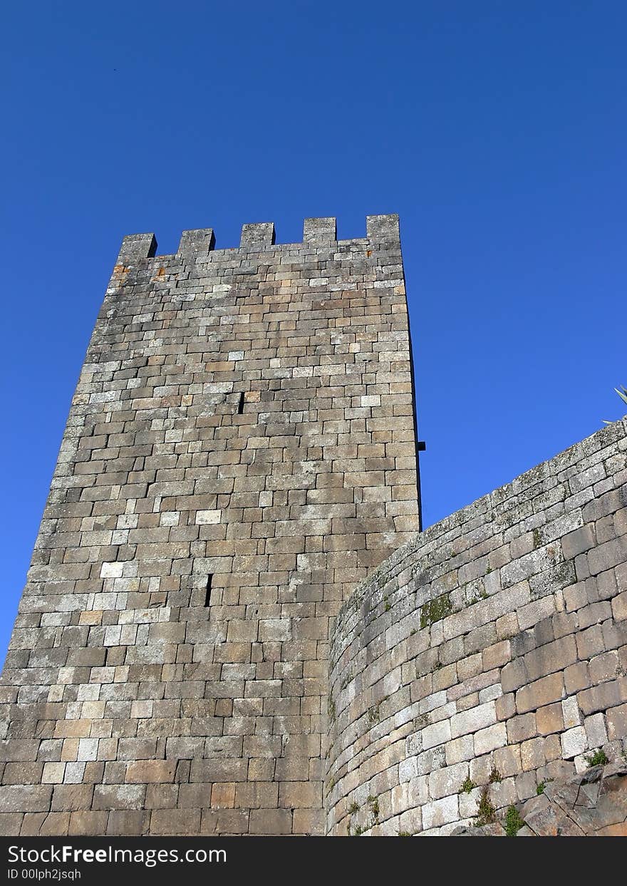 Medieval castle  tower from  the XII century. Medieval castle  tower from  the XII century