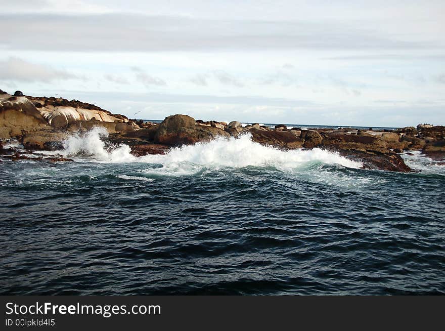 Seal Island and wave splash