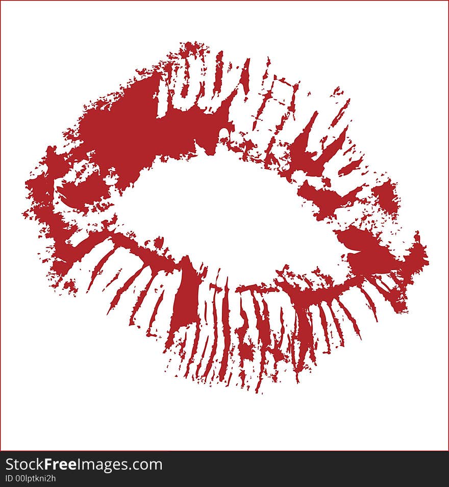 KISS VECTOR - LIPSTICK RED DESIGN ELEMENTS - CHANGE COLOR IF YOU WANT