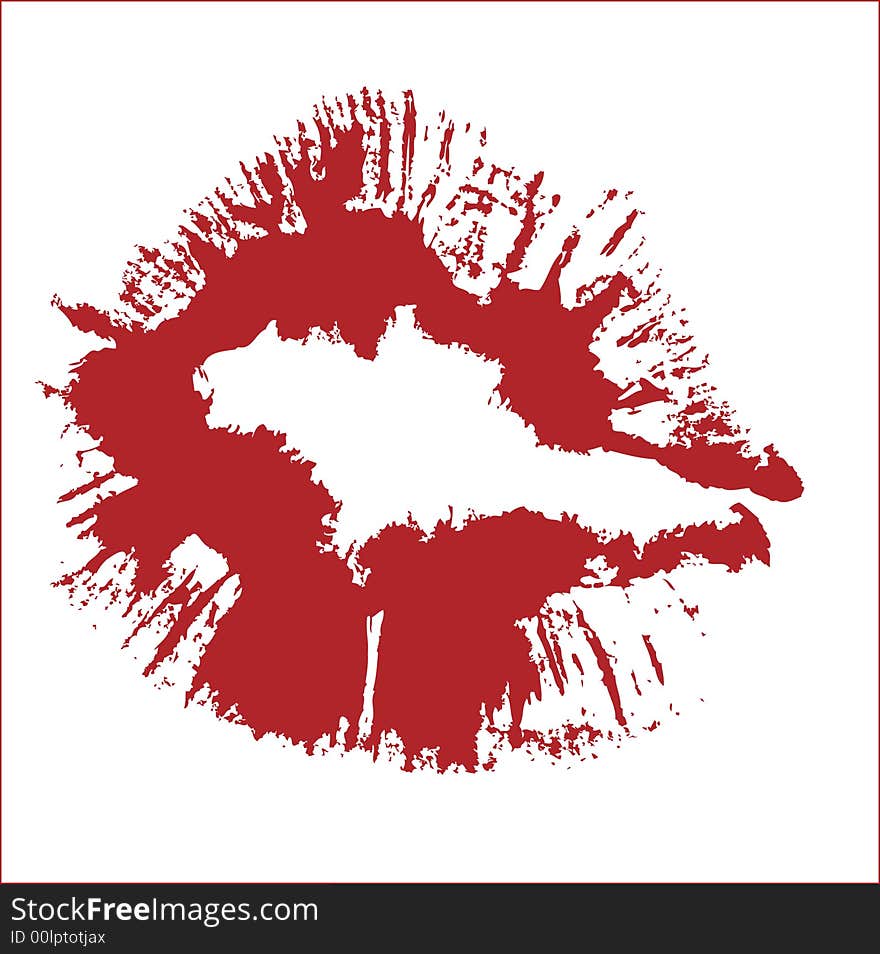 KISS VECTOR - LIPSTICK RED DESIGN ELEMENTS - CHANGE COLOR IF YOU WANT