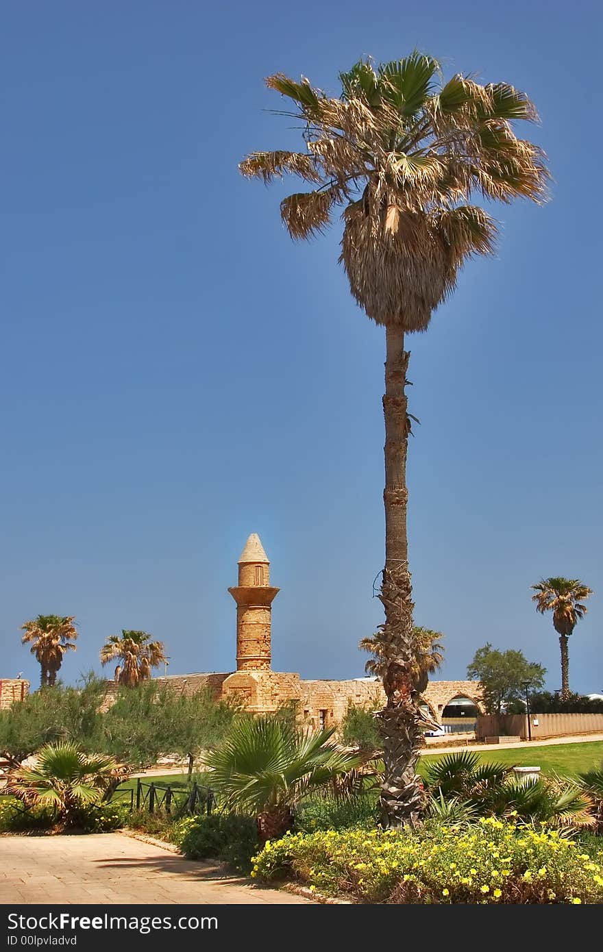 National park Caesarea on coast of Mediterranean sea in Israel. National park Caesarea on coast of Mediterranean sea in Israel