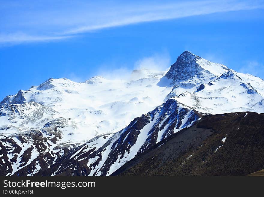 Snow Mountain In New Zealand