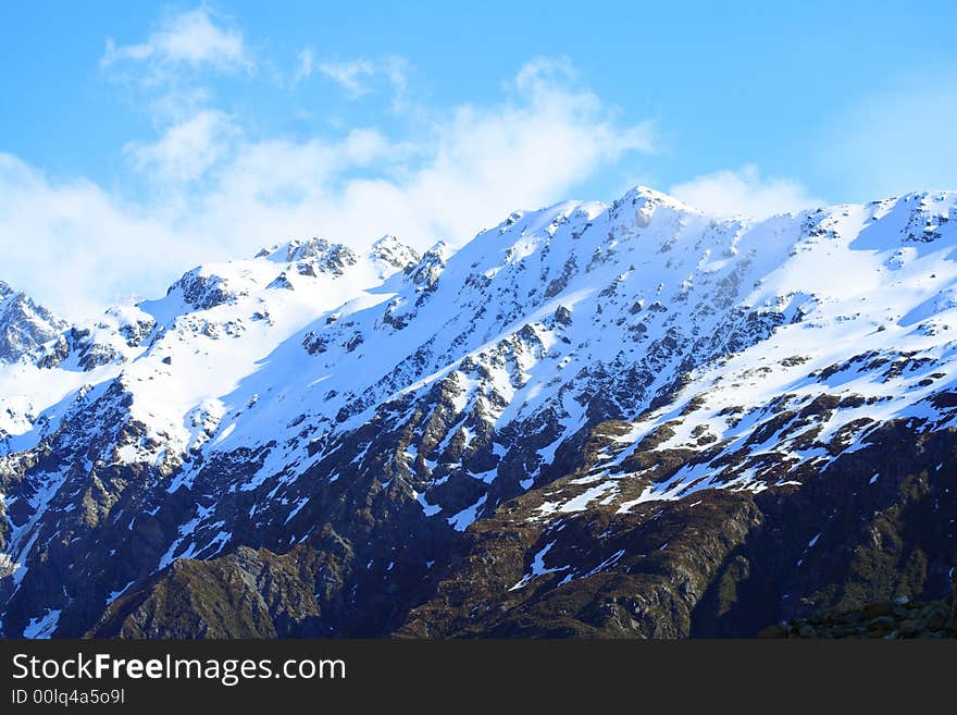 Snow Mountain In New Zealand