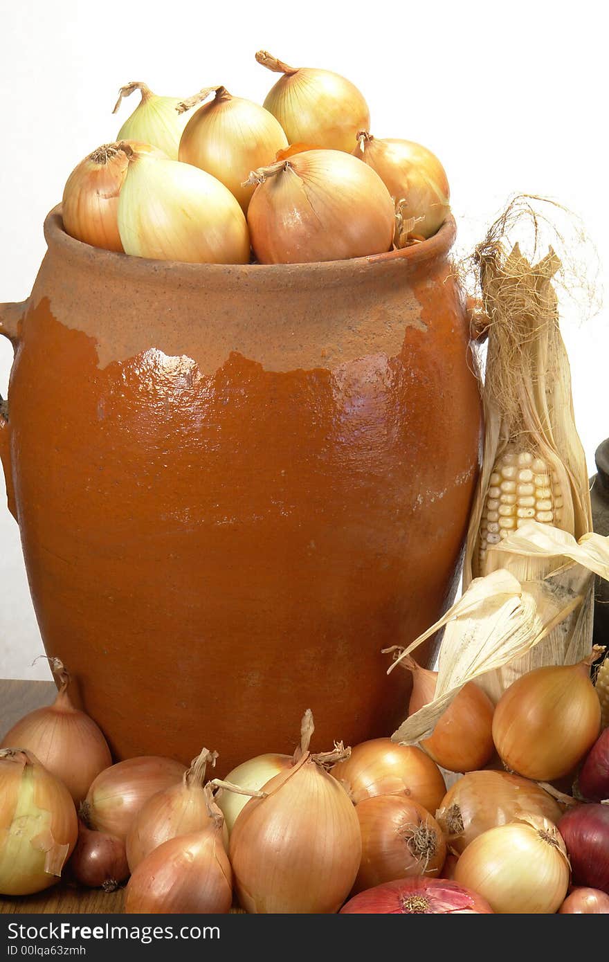 Onions on a white background