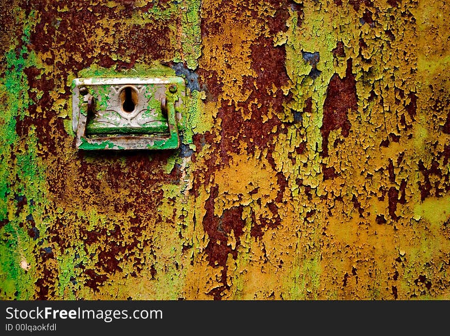 Color door in the old house. Color door in the old house