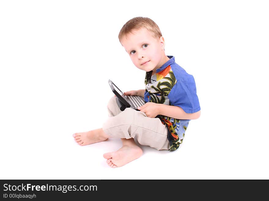 Boy and palmtop