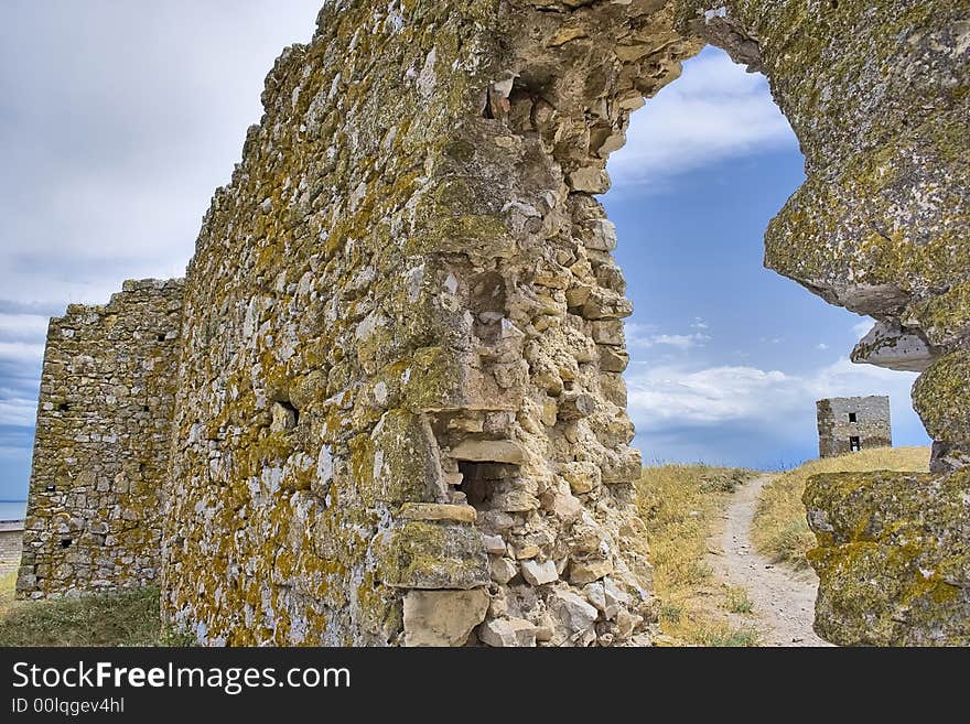 Ruins of ancient Enisala royal castle in Romania