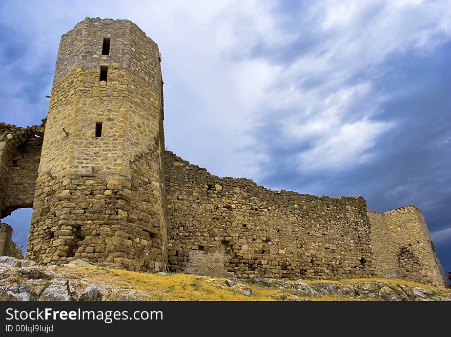 Ruins of ancient Enisala royal castle in Romania