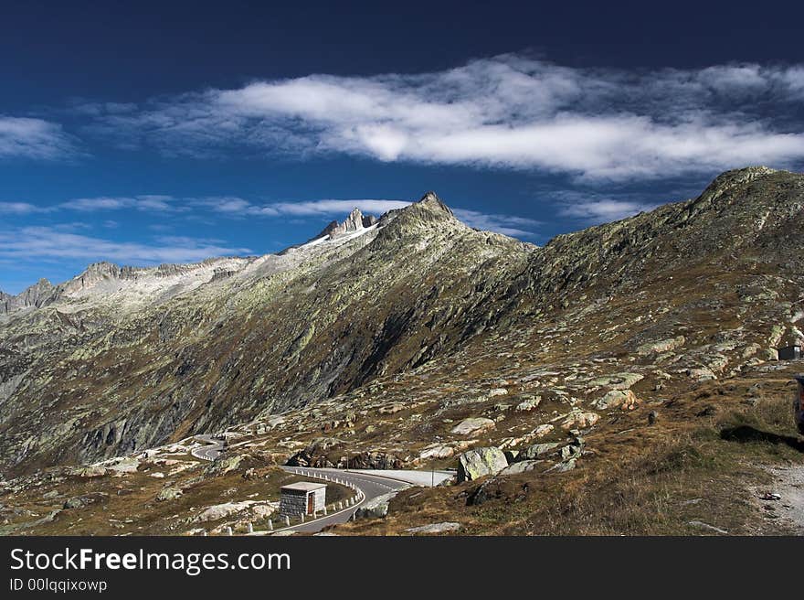 Top of Grimsellpass switzerland, europe. Top of Grimsellpass switzerland, europe