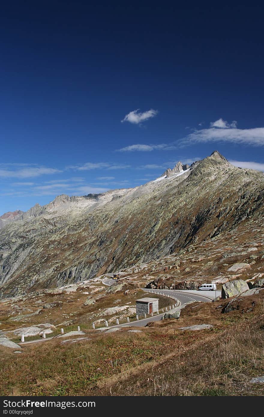 Top of Grimsell pass switzerland, europe. Top of Grimsell pass switzerland, europe