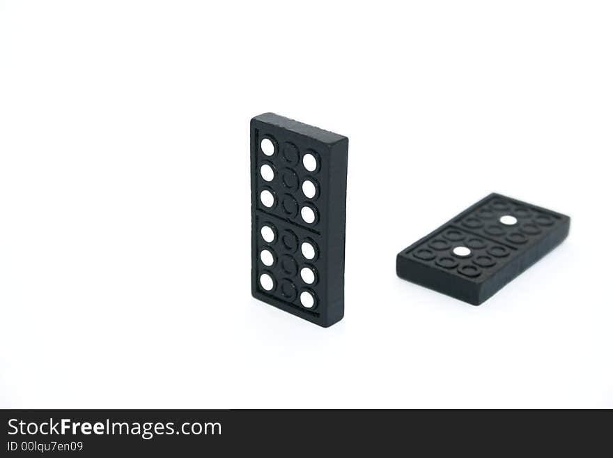 Weak and strong dominoes isolated on the white.