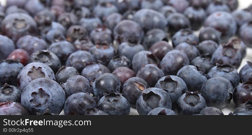 Natural fresh blueberries on the white background