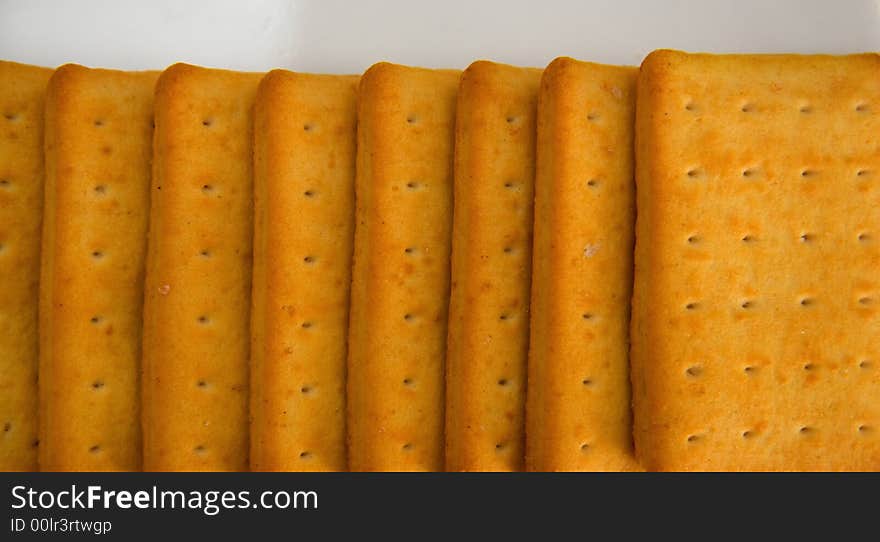 Salty crackers lying on the plate