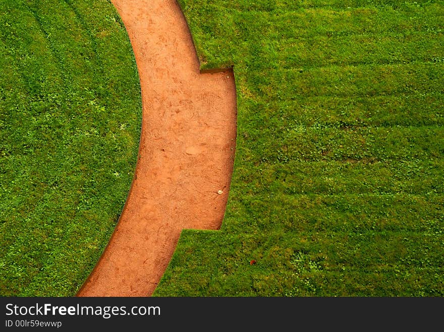 Top view of mowed grass in Dresden Zwinger park. Top view of mowed grass in Dresden Zwinger park.