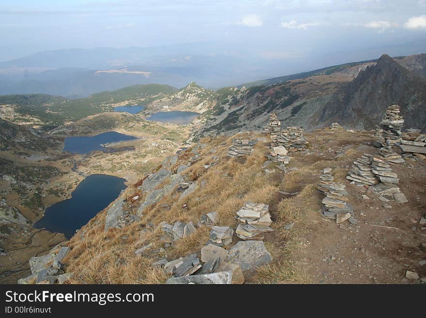 Rila Mountain with four out of all 7 lakes , Bulgaria