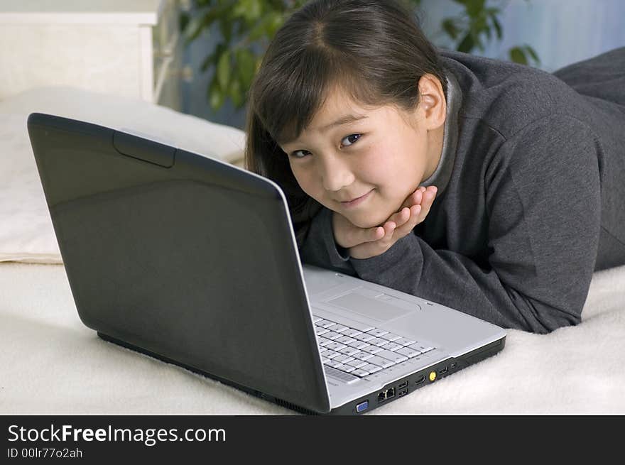 Smiling girl teenager with notebook. Smiling girl teenager with notebook.