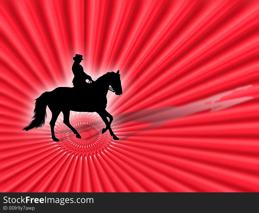 Black horse silhouette as symbol of equitation