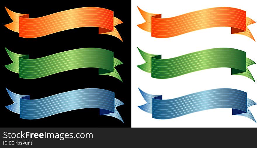 Vector banners in different colors. Vector banners in different colors