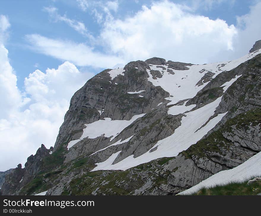 Mountain Fisht peak and cloud  over it.  June 2007. Mountain Fisht peak and cloud  over it.  June 2007.