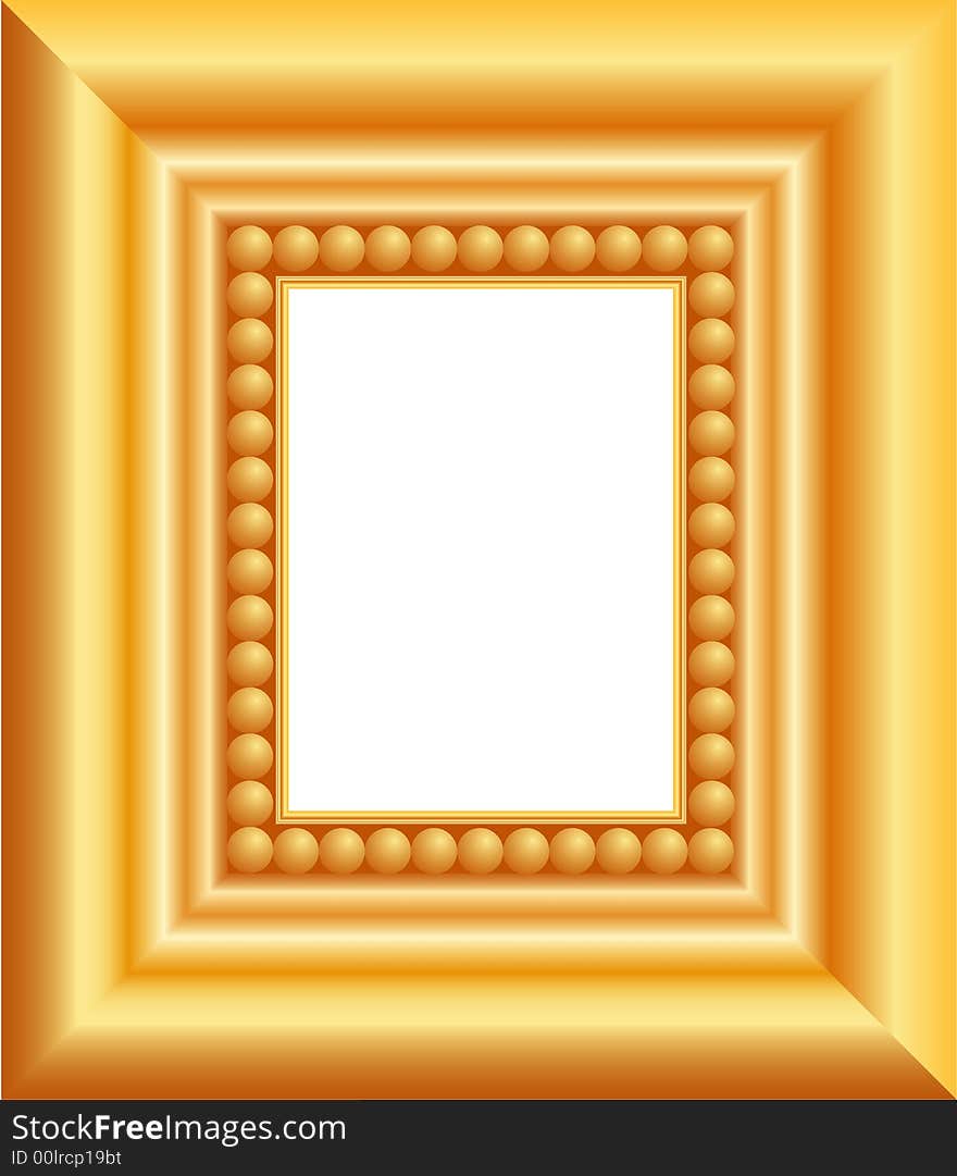 Vector golden wooden antique frame. Vector golden wooden antique frame