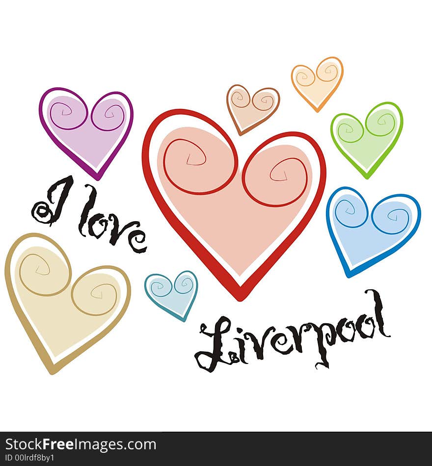 Art illustration: i love liverpool