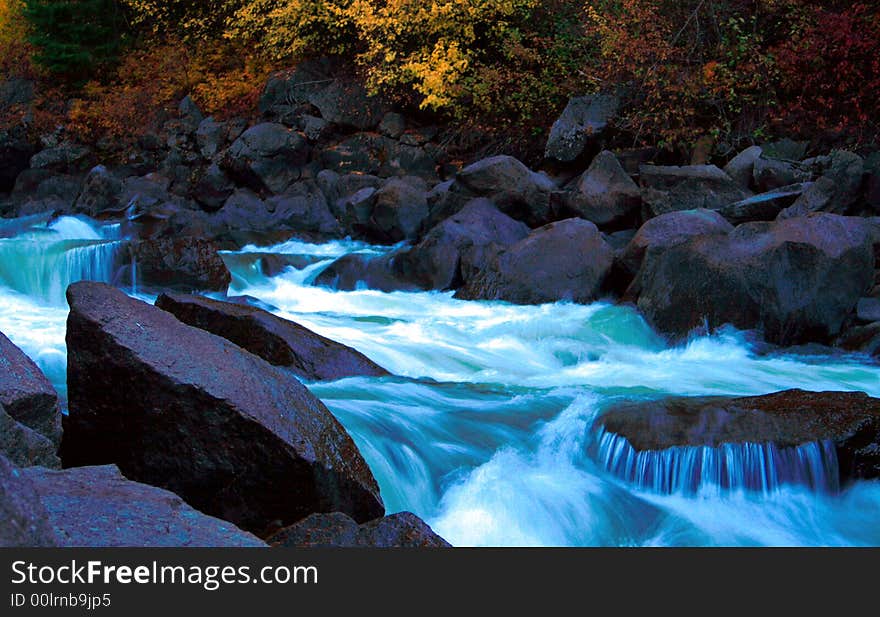 North fork of the Payette River in central Idaho autumn. North fork of the Payette River in central Idaho autumn