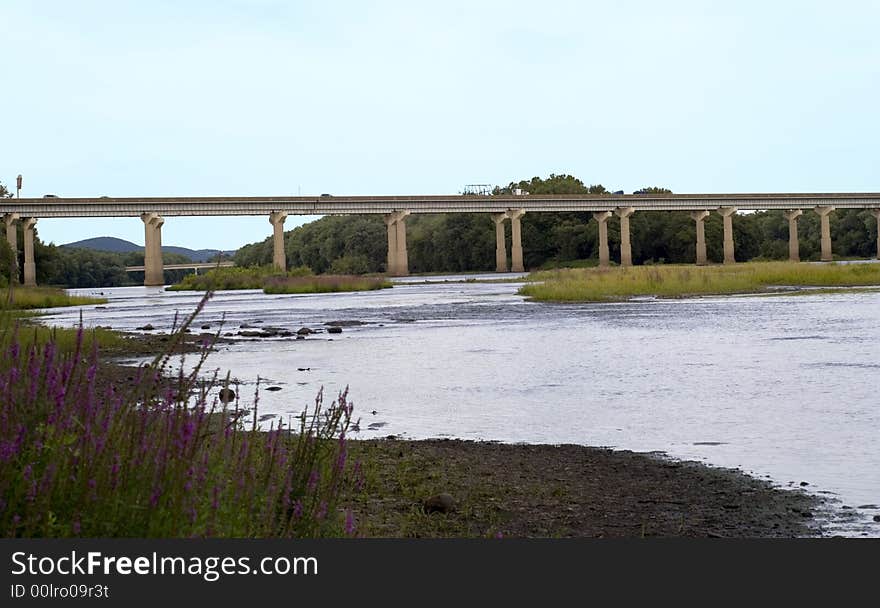 Highway bridge across Susquehanna river in Pennsylvania