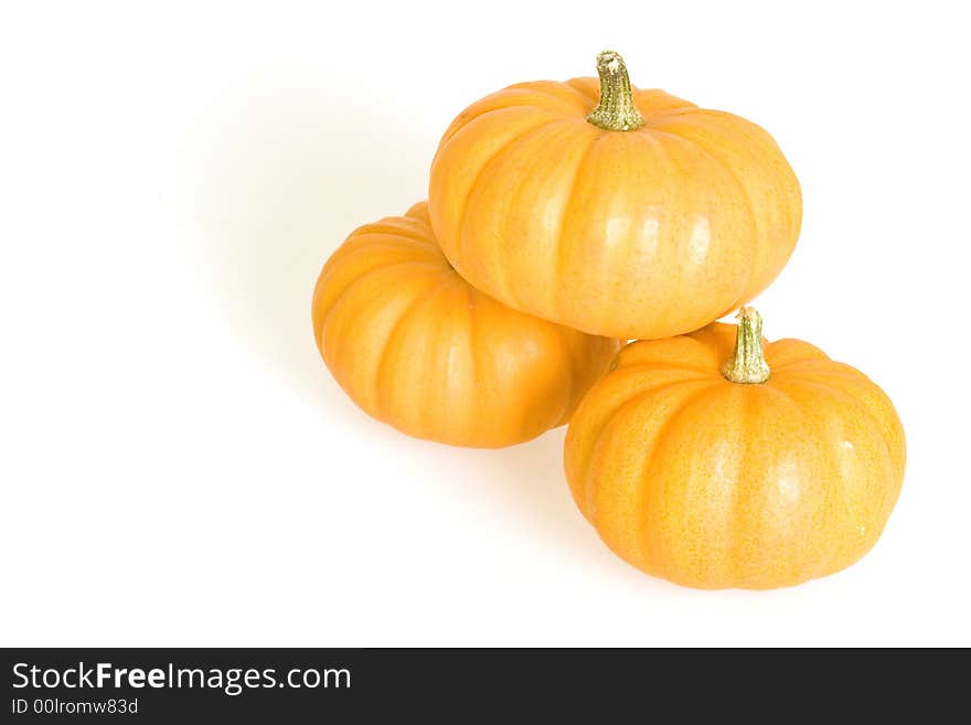 Orange Pumpkins Isolated on White Background