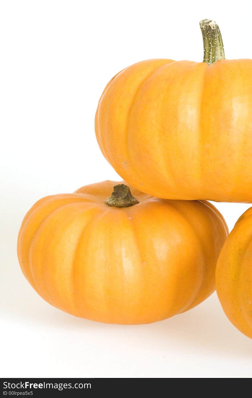 Orange Pumpkins Isolated on White Background