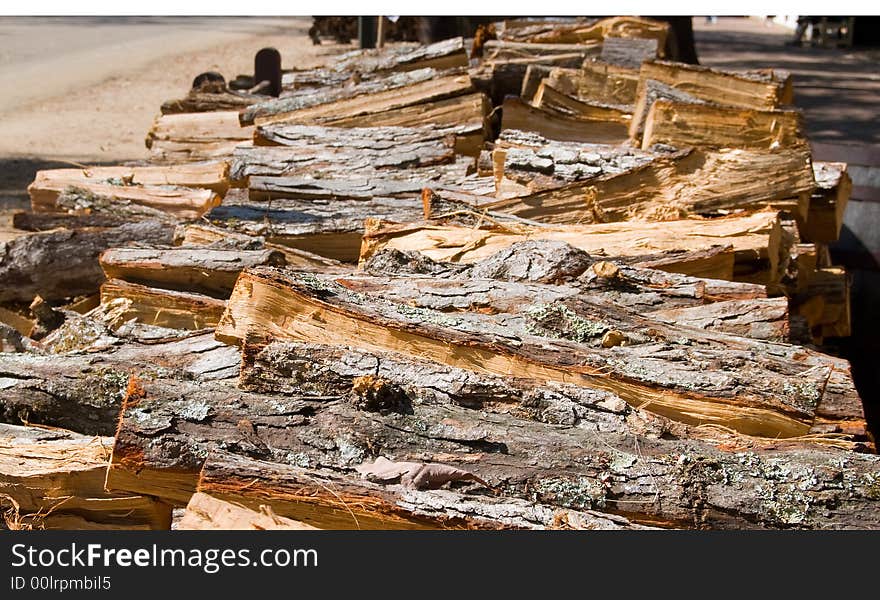 Stacked firewood