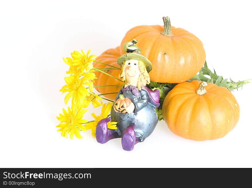 Orange Pumpkins for Haloween Isolated on White Background